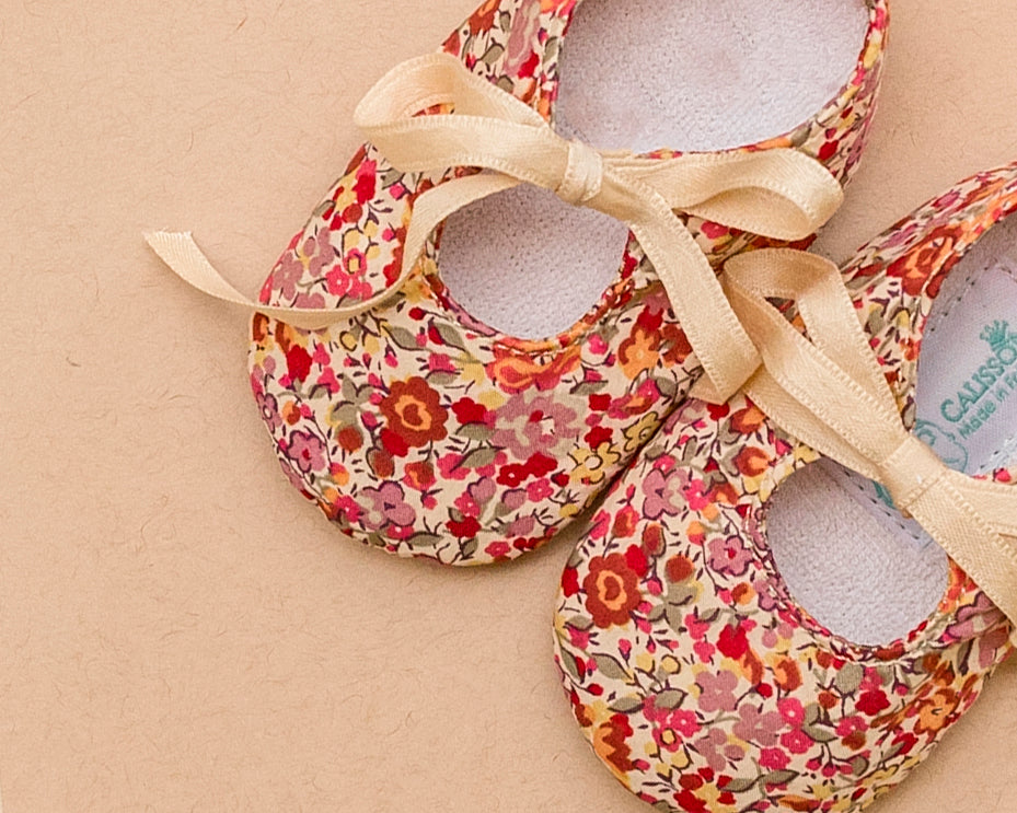 Little Royals Booties - Liberty Coquelicot (poppy)