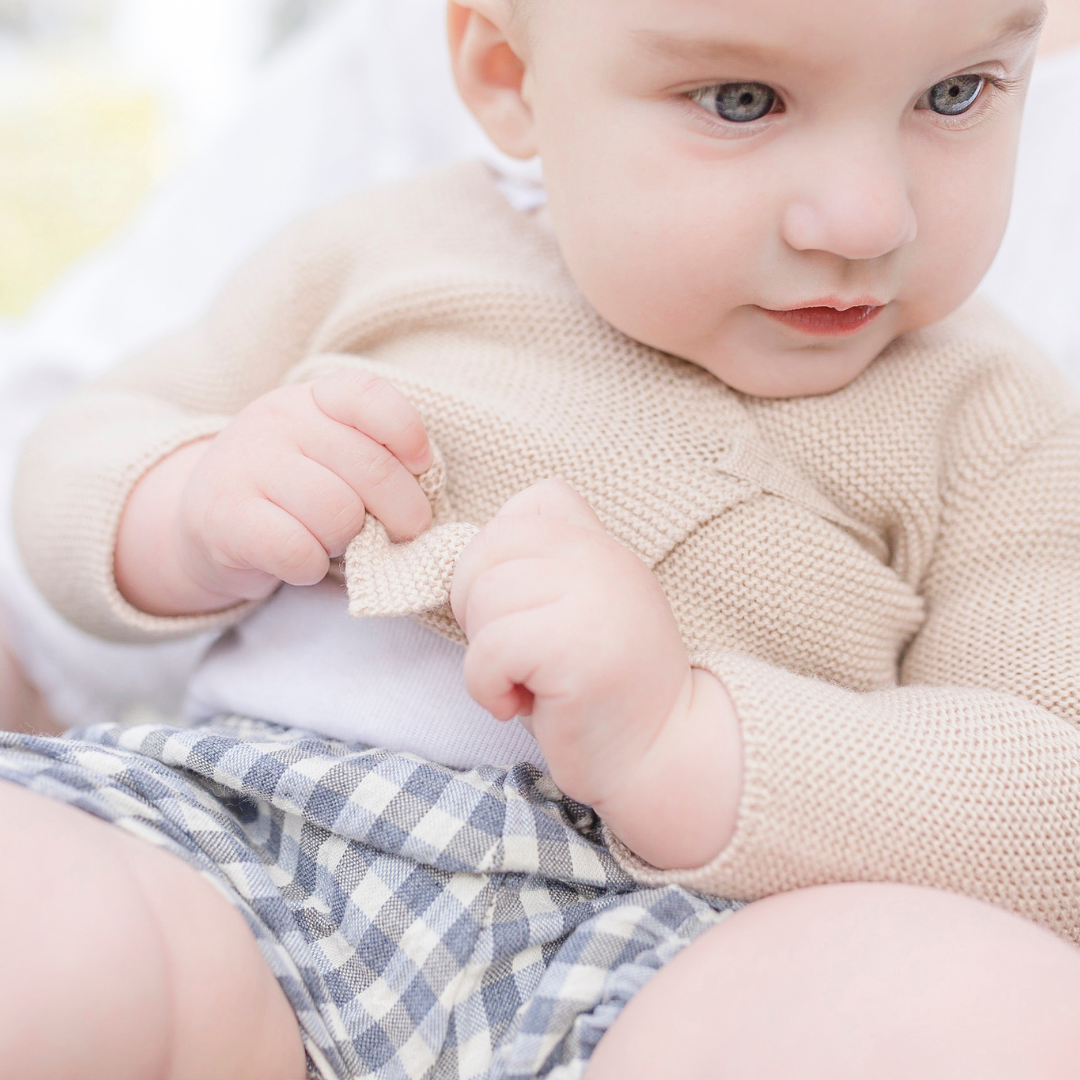 Little Royals Baby the Tie-Front Sweater - Beige